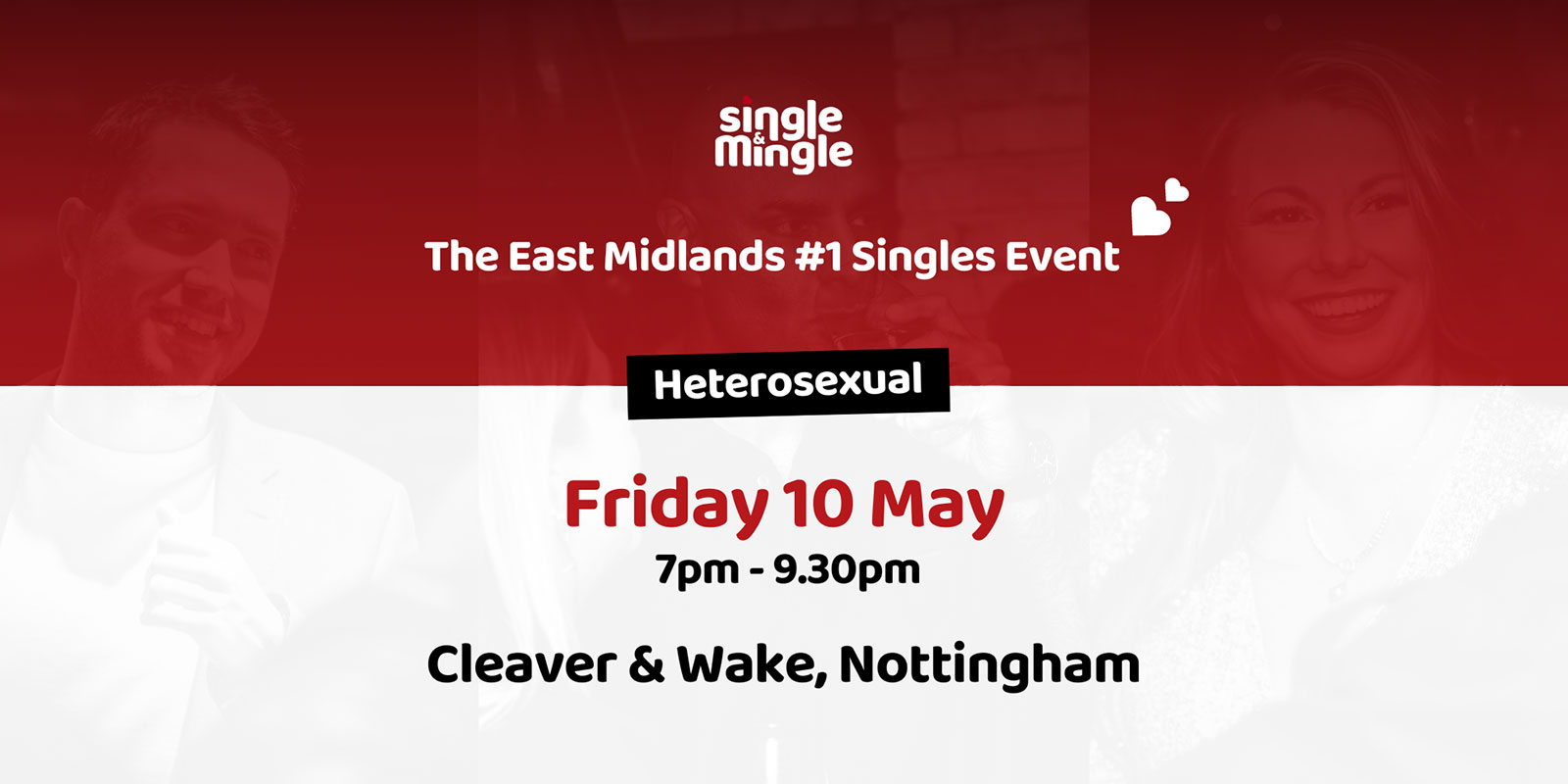 Singles Night Upstairs at Cleaver & Wake, Nottingham. Friday 10 May, 7pm until 9.30pm