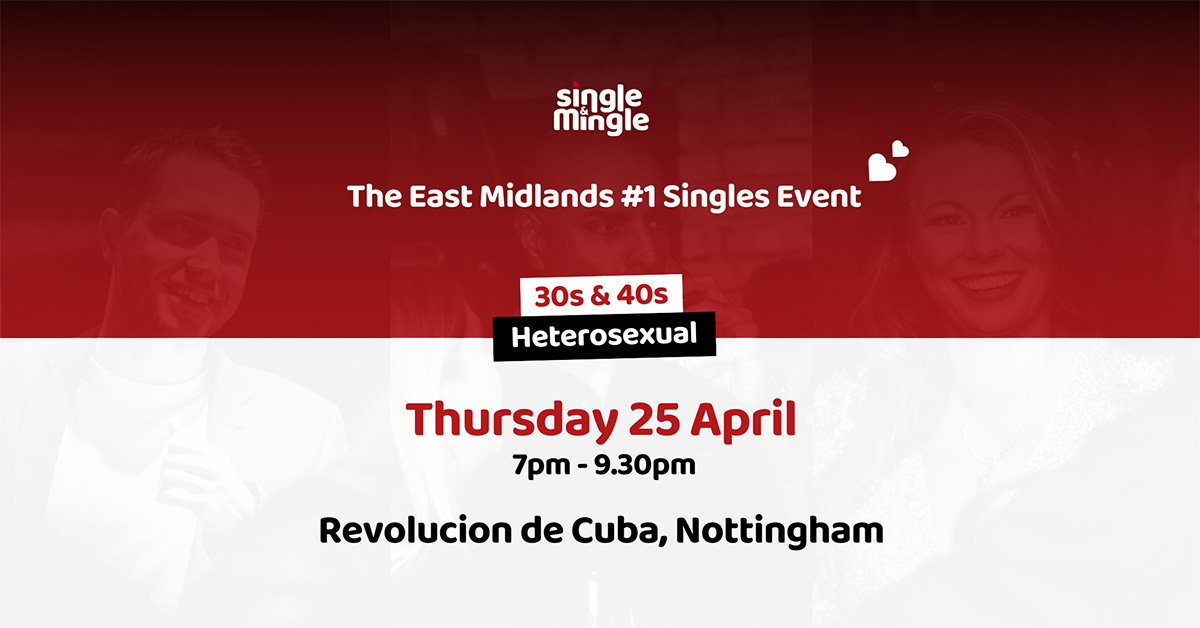 30s & 40s Heterosexual Singles Night at Revolucion de Cuba, Nottingham, on Thursday 25 April 2024